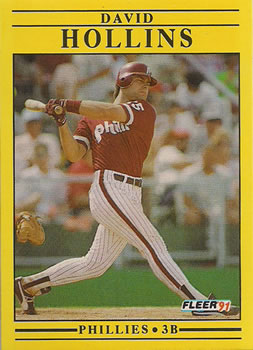 #399 David Hollins - Philadelphia Phillies - 1991 Fleer Baseball