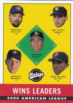 #399 Tim Hudson / Andy Pettitte / Pedro Martinez / David Wells / Aaron Sele - Oakland Athletics / New York Yankees / Boston Red Sox / Toronto Blue Jays / Seattle Mariners - 2001 Upper Deck Vintage Baseball