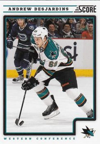 #399 Andrew Desjardins - San Jose Sharks - 2012-13 Score Hockey
