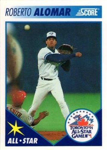 #39 Roberto Alomar - Toronto Blue Jays - 1991 Score Toronto Blue Jays Baseball