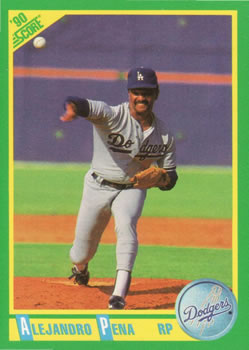 #39 Alejandro Pena - Los Angeles Dodgers - 1990 Score Baseball
