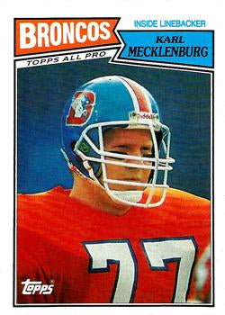 #39 Karl Mecklenburg - Denver Broncos - 1987 Topps Football