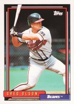 #39 Greg Olson - Atlanta Braves - 1992 Topps Baseball