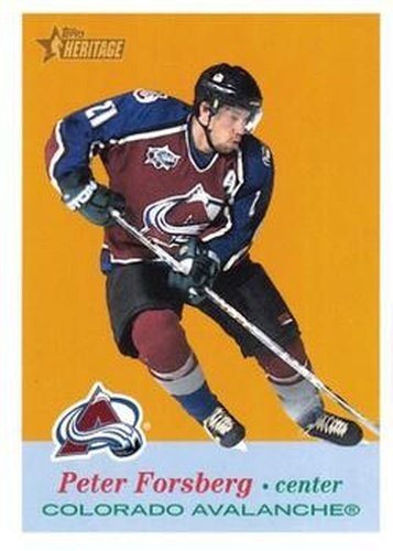 #39 Peter Forsberg - Colorado Avalanche - 2001-02 Topps Heritage Hockey