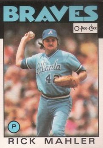 #39 Rick Mahler - Atlanta Braves - 1986 O-Pee-Chee Baseball