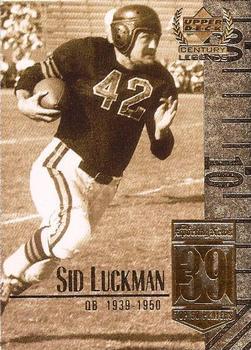 #39 Sid Luckman - Chicago Bears - 1999 Upper Deck Century Legends Football