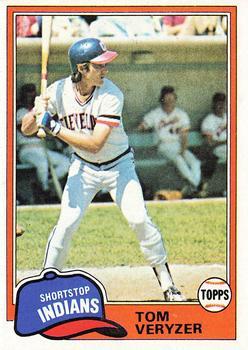 #39 Tom Veryzer - Cleveland Indians - 1981 Topps Baseball