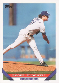 #39 Roger McDowell - Los Angeles Dodgers - 1993 Topps Baseball