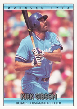 #39 Kirk Gibson - Kansas City Royals - 1992 Donruss Baseball