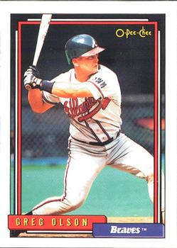 #39 Greg Olson - Atlanta Braves - 1992 O-Pee-Chee Baseball