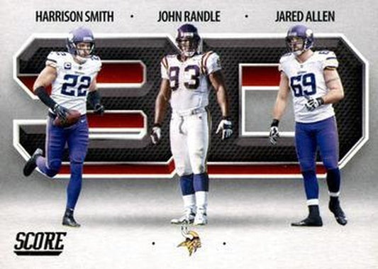 #3D13 Harrison Smith / John Randle / Jared Allen - Minnesota Vikings - 2021 Score - 3D Football