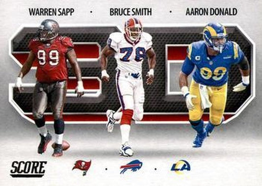 #3D7 Aaron Donald / Bruce Smith / Warren Sapp - Los Angeles Rams / Buffalo Bills / Tampa Bay Buccaneers - 2021 Score - 3D Football