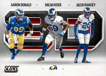 #3D8 Aaron Donald / Jalen Ramsey / Micah Kiser - Los Angeles Rams - 2021 Score - 3D Football