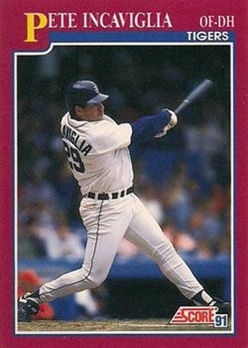 #3T Pete Incaviglia - Detroit Tigers - 1991 Score Rookie & Traded Baseball