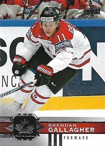#3 Brendan Gallagher - Canada - 2017-18 Upper Deck Canadian Tire Team Canada Hockey