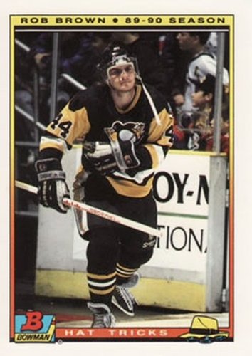 #3 Rob Brown - Pittsburgh Penguins - 1990-91 Bowman Hockey - Hat Tricks