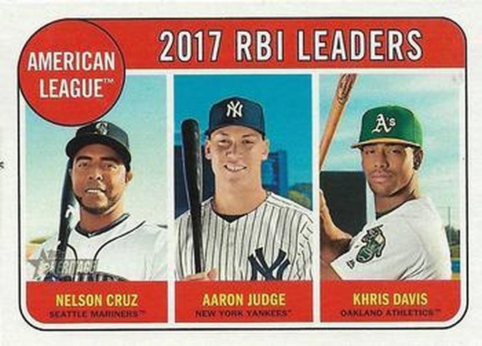 #3 Aaron Judge / Nelson Cruz / Khris Davis - New York Yankees / Seattle Mariners / Oakland Athletics - 2018 Topps Heritage Baseball