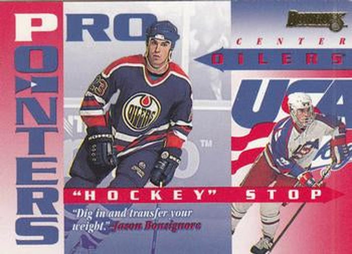#3 Jason Bonsignore - Edmonton Oilers / USA - 1995-96 Donruss Hockey - Pro Pointers