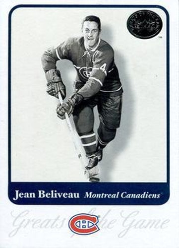 #3 Jean Beliveau - Montreal Canadiens - 2001-02 Fleer Greats of the Game Hockey
