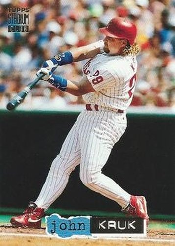 #3 John Kruk - Philadelphia Phillies - 1994 Stadium Club Baseball - Dugout Dirt