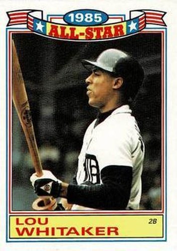 #3 Lou Whitaker - Detroit Tigers - 1986 Topps Baseball - Glossy All-Stars