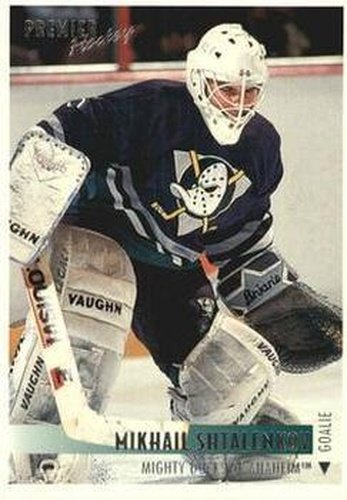 #3 Mikhail Shtalenkov - Anaheim Mighty Ducks - 1994-95 Topps Premier Hockey