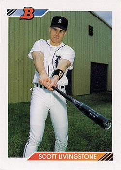 #3 Scott Livingstone - Detroit Tigers - 1992 Bowman Baseball