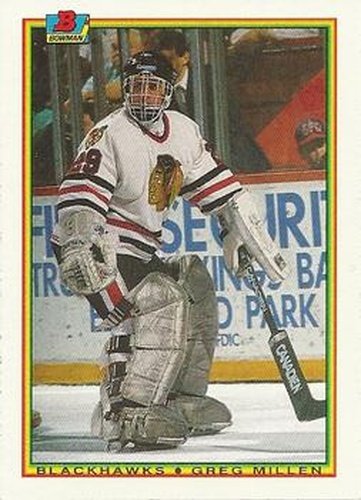 #3 Greg Millen - Chicago Blackhawks - 1990-91 Bowman Hockey
