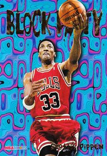 #3 Scottie Pippen - Chicago Bulls - 1995-96 Hoops Basketball - Block Party