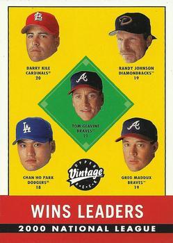 #400 Tom Glavine / Darryl Kile / Randy Johnson / Chan Ho Park / Greg Maddux - Atlanta Braves / St. Louis Cardinals / Arizona Diamondbacks / Los Angeles Dodgers - 2001 Upper Deck Vintage Baseball