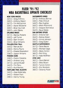 #400 Checklist 325-400 - 1991-92 Fleer Basketball
