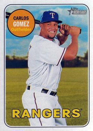 #400 Carlos Gomez - Texas Rangers - 2018 Topps Heritage Baseball