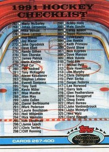 #400 Checklist: 267-400 - 1991-92 Stadium Club Hockey