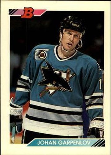 #400 Johan Garpenlov - San Jose Sharks - 1992-93 Bowman Hockey