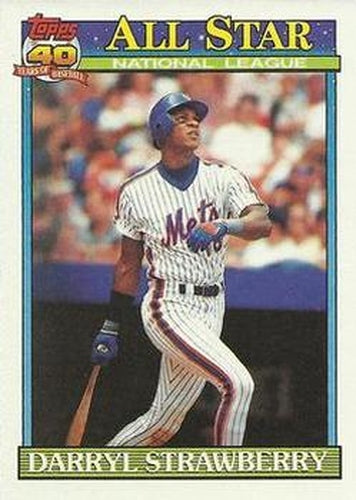 #402 Darryl Strawberry - New York Mets - 1991 Topps Baseball
