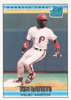 #402 Kim Batiste - Philadelphia Phillies - 1992 Donruss Baseball