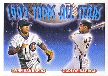 #402 Ryne Sandberg / Carlos Baerga - Chicago Cubs / Cleveland Indians - 1993 Topps Baseball