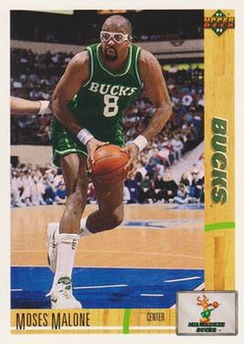 #402 Moses Malone - Milwaukee Bucks - 1991-92 Upper Deck Basketball