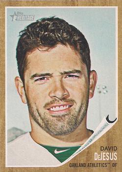#402 David DeJesus - Oakland Athletics - 2011 Topps Heritage Baseball
