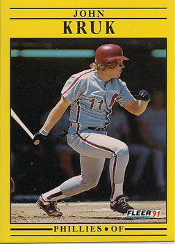 #402 John Kruk - Philadelphia Phillies - 1991 Fleer Baseball