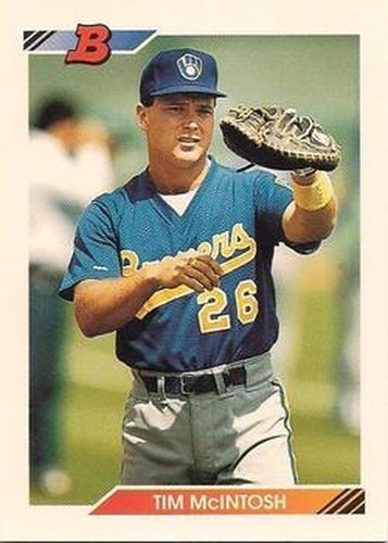 #402 Tim McIntosh - Milwaukee Brewers - 1992 Bowman Baseball