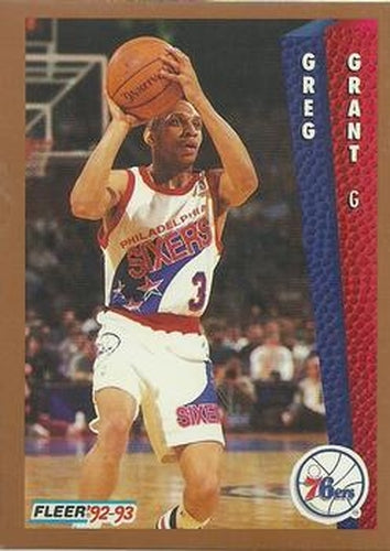 #404 Greg Grant - Philadelphia 76ers - 1992-93 Fleer Basketball