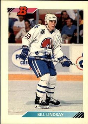 #404 Bill Lindsay - Quebec Nordiques - 1992-93 Bowman Hockey