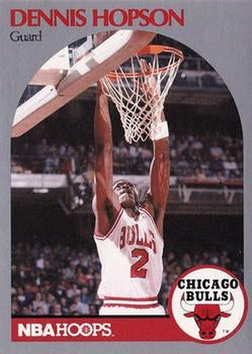 #404 Dennis Hopson - Chicago Bulls - 1990-91 Hoops Basketball