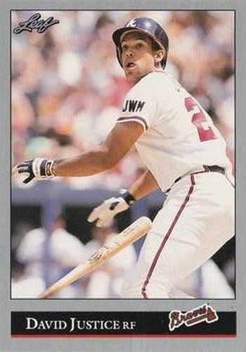 #404 David Justice - Atlanta Braves - 1992 Leaf Baseball