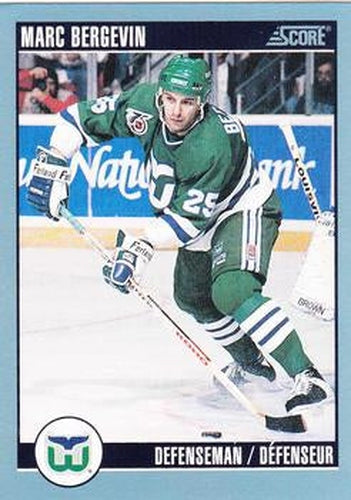 #404 Marc Bergevin - Hartford Whalers - 1992-93 Score Canadian Hockey