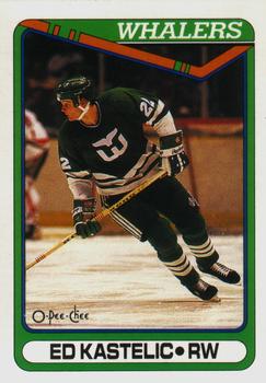 #404 Ed Kastelic - Hartford Whalers - 1990-91 O-Pee-Chee Hockey