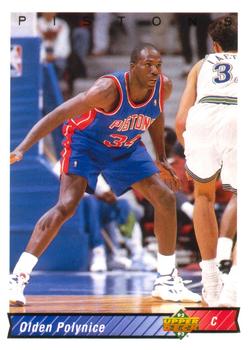 #405 Olden Polynice - Detroit Pistons - 1992-93 Upper Deck Basketball