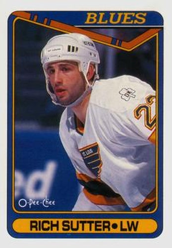 #405 Rich Sutter - St. Louis Blues - 1990-91 O-Pee-Chee Hockey
