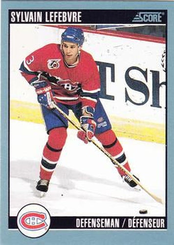 #405 Sylvain Lefebvre - Montreal Canadiens - 1992-93 Score Canadian Hockey